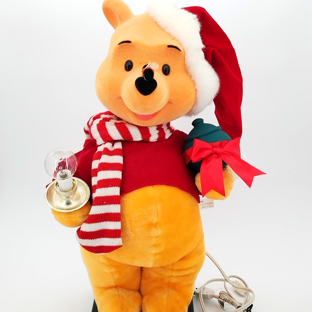 Vintage Disney Telco Winnie the Pooh Animated Christmas Motionette‎ 23" Works